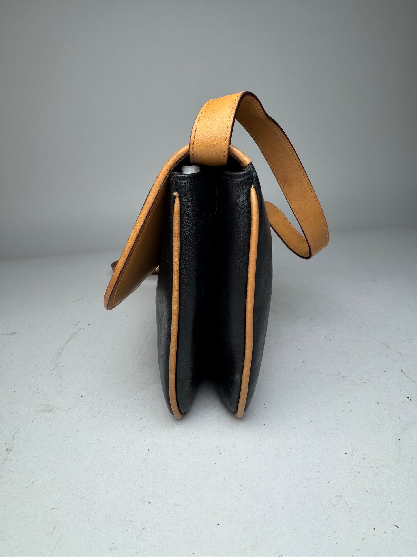 Vintage Celine Triomphe Bag Brown Black 