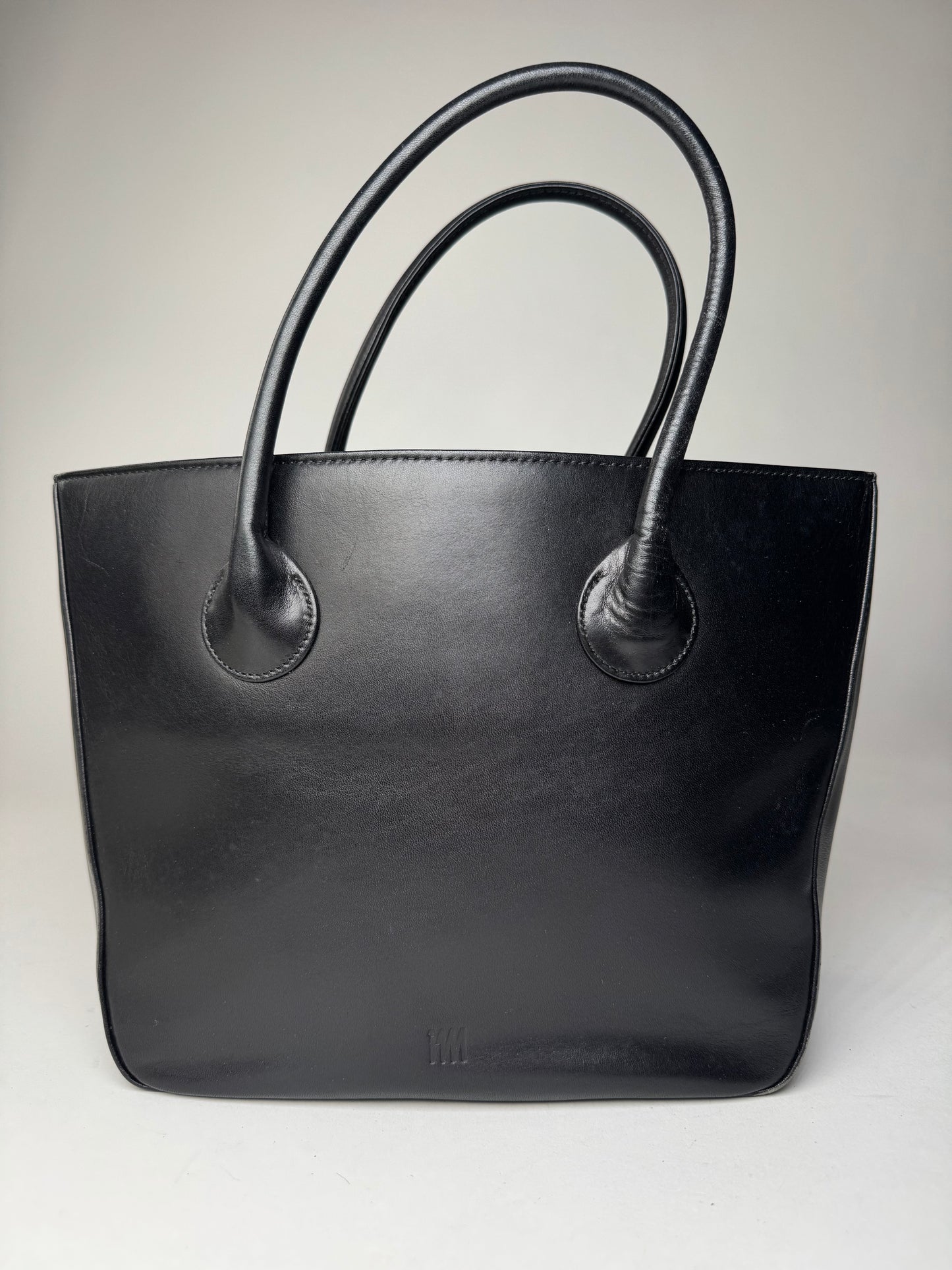 Vintage Issey Miyake Leather Handbag Black