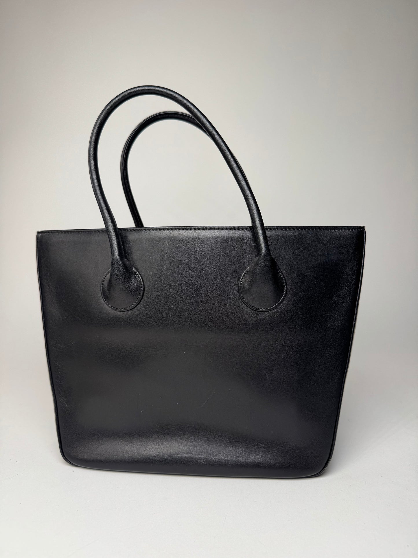 Vintage Issey Miyake Leather Handbag Black