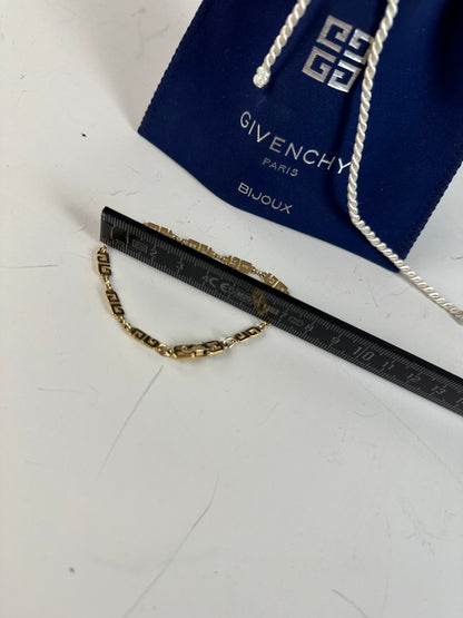 Vintage Givenchy Greek Key Bracelet Gold Metal