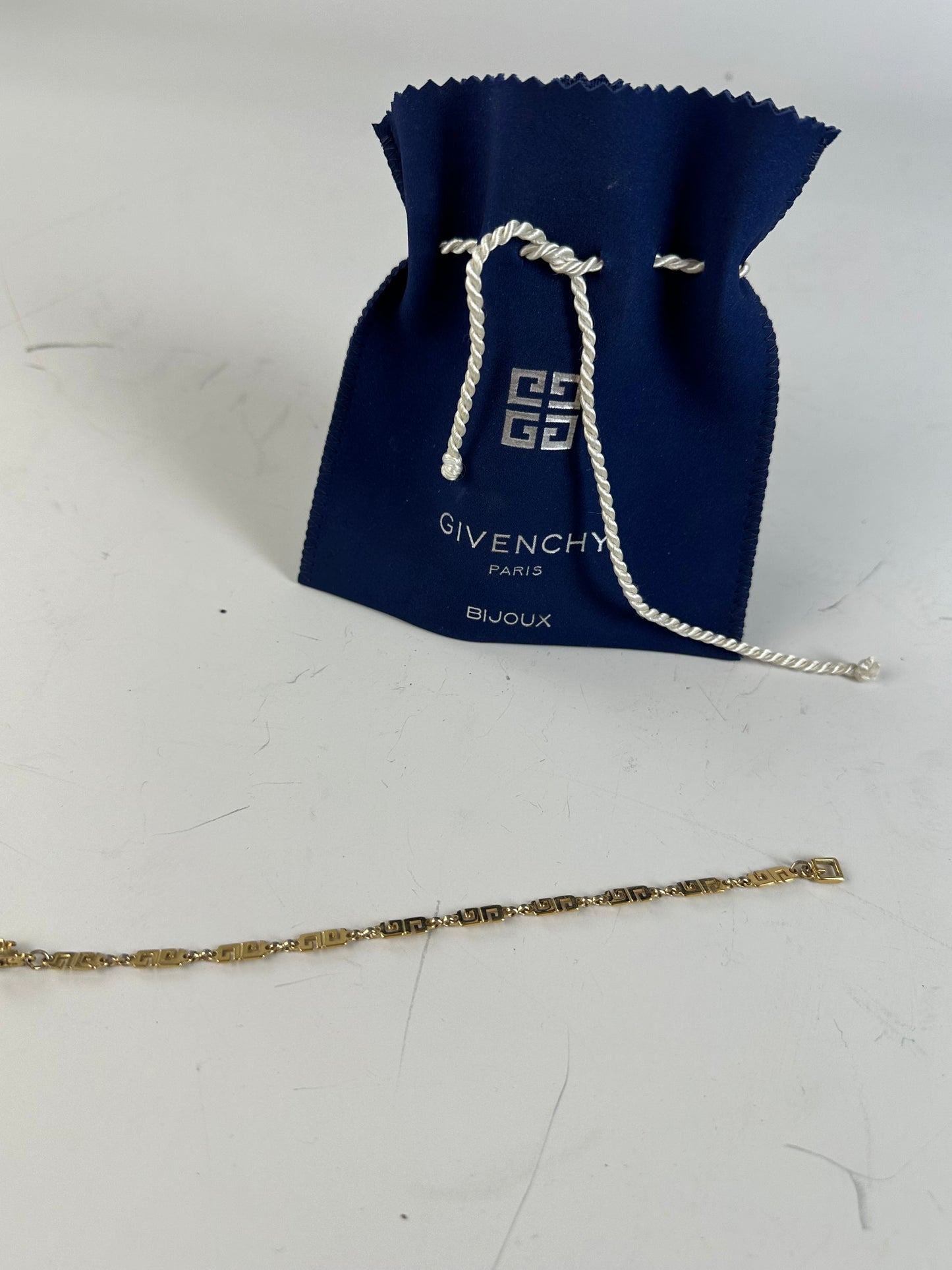 Vintage Givenchy Greek Key Bracelet Gold Metal