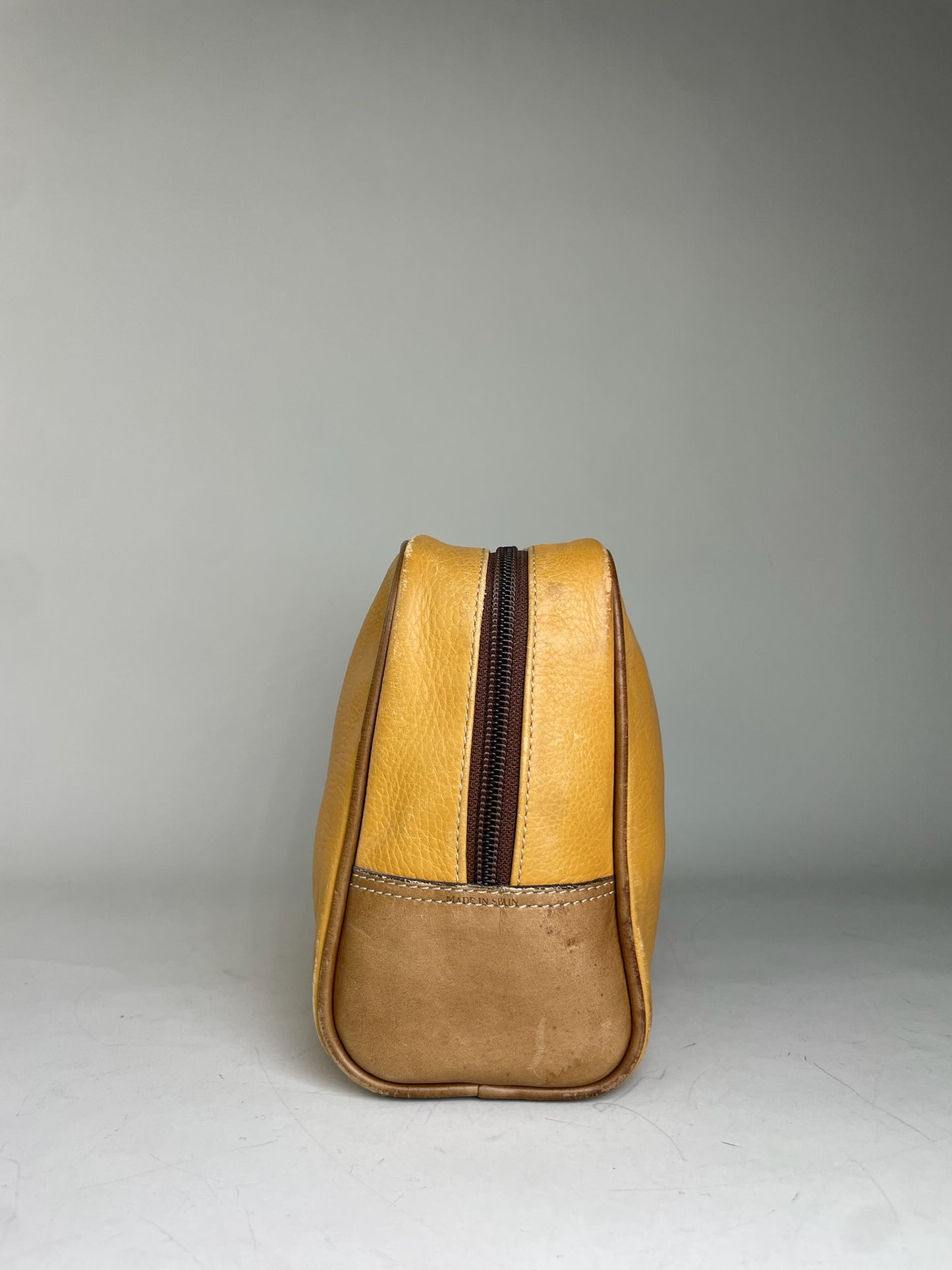 Vintage Loewe Leather Cosmetic Case Yellow Gold