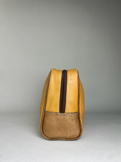 Vintage Loewe Leather Cosmetic Case Yellow Gold