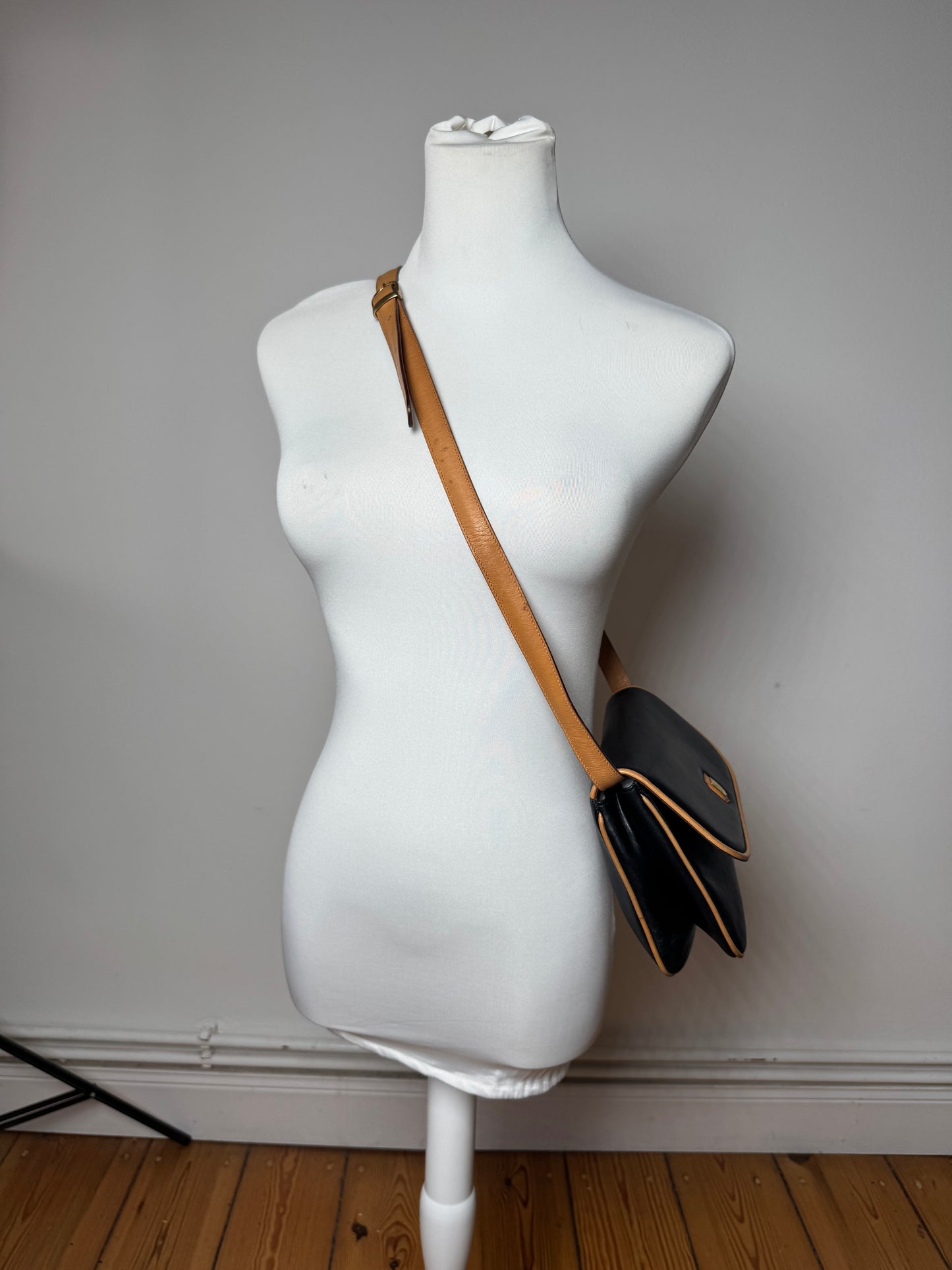 Vintage Celine Triomphe Bag Brown Black 