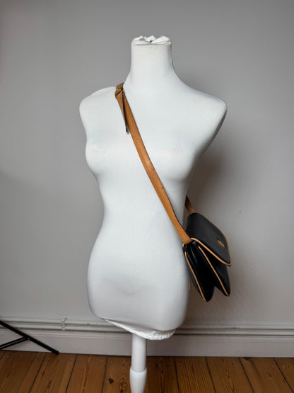 Vintage Celine Triomphe Bag Brown Black 
