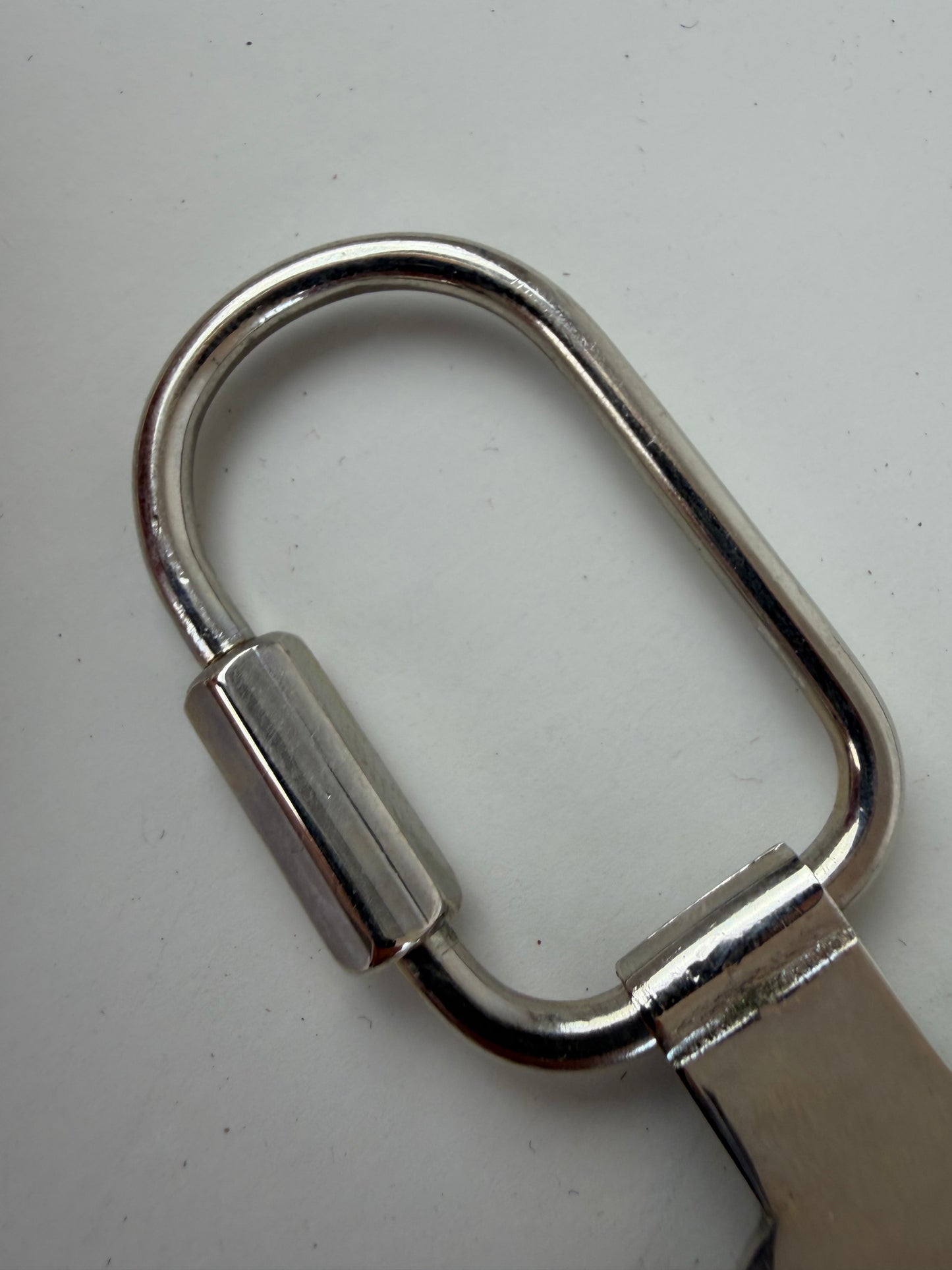 Vintage Loewe Metal Keychain Silver Gold