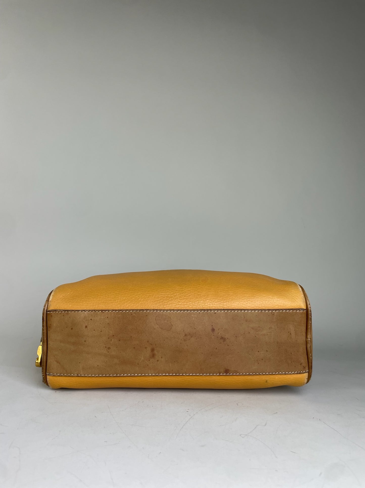 Vintage Loewe Leather Cosmetic Case Yellow Gold