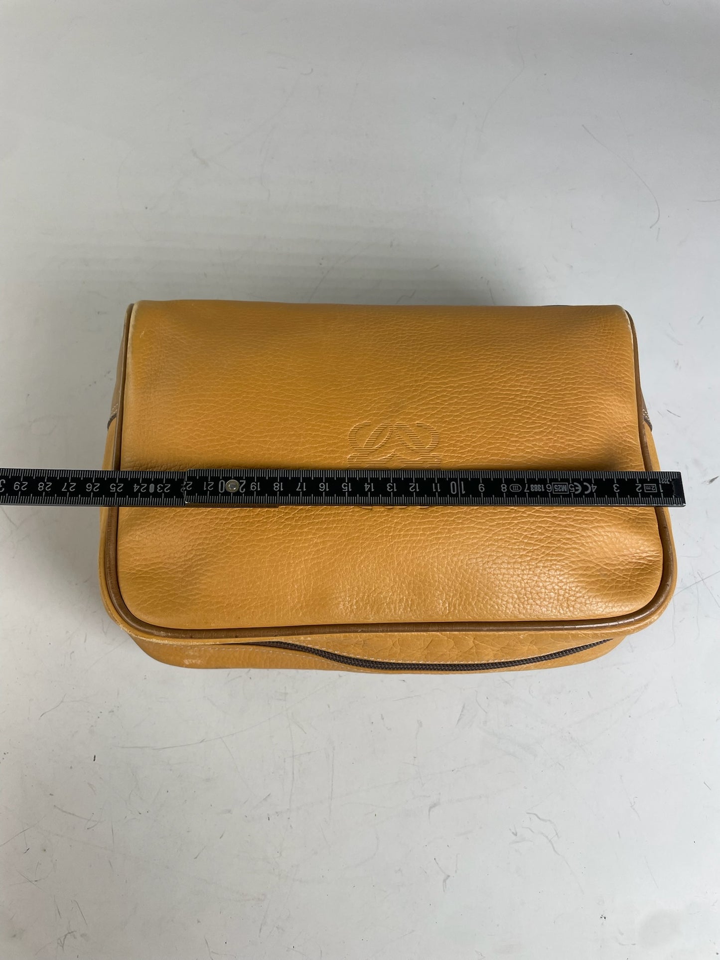 Vintage Loewe Leather Cosmetic Case Yellow Gold