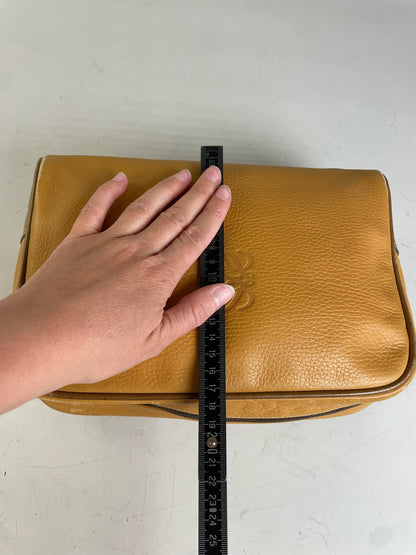Vintage Loewe Leather Cosmetic Case Yellow Gold