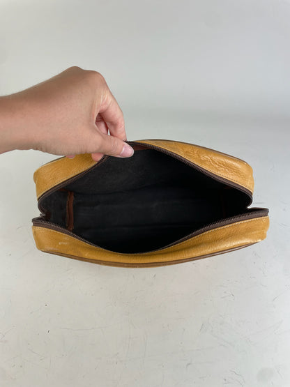 Vintage Loewe Leather Cosmetic Case Yellow Gold