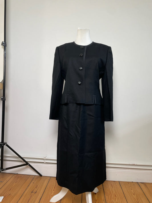 Vintage Givenchy Wool Blazer Set Black M