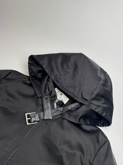 Vintage Courreges Puffer Leather Jacket 38/M black