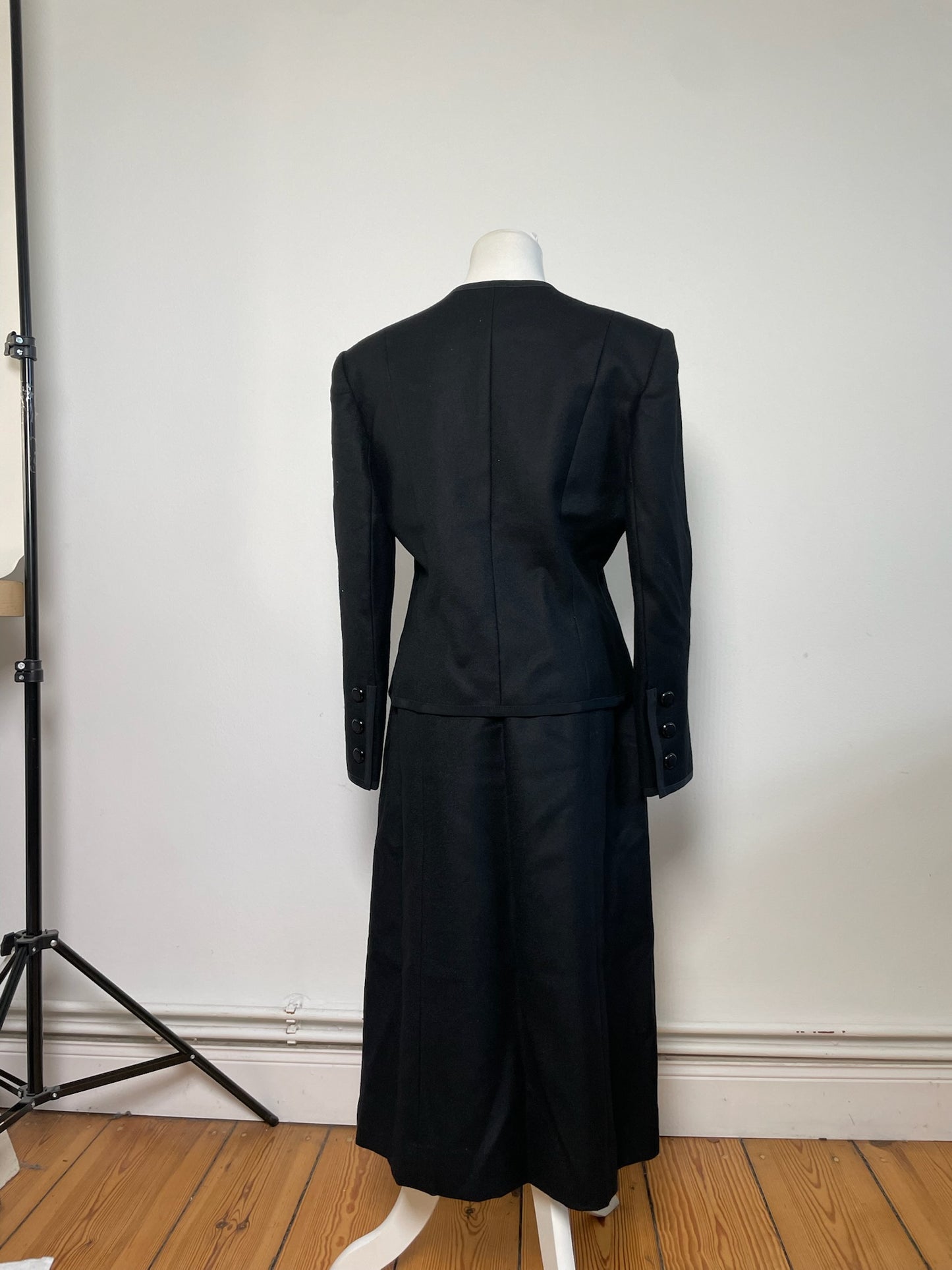 Vintage Givenchy Wool Blazer Set Black M