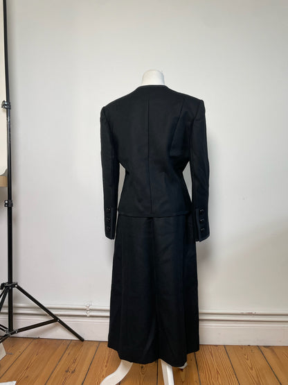 Vintage Givenchy Wool Blazer Set Black M