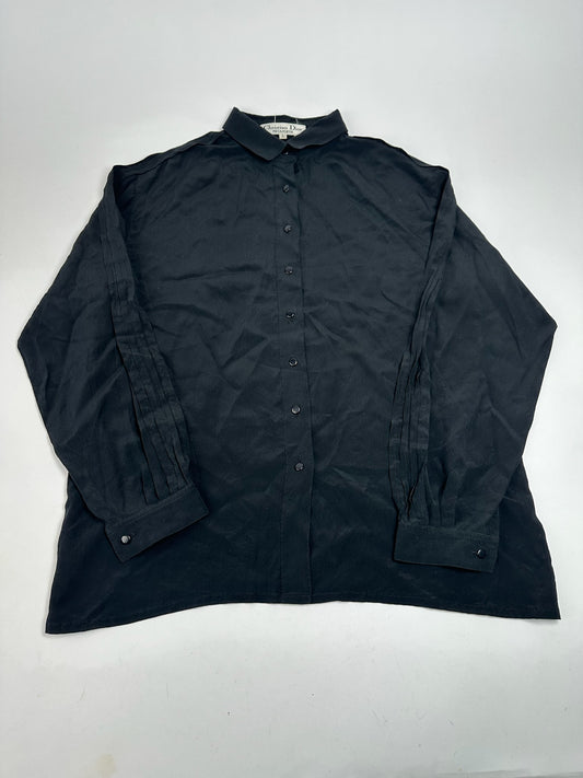 Vintage Dior Silk Shirt Black M