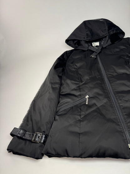 Vintage Courreges Puffer Leather Jacket 38/M black