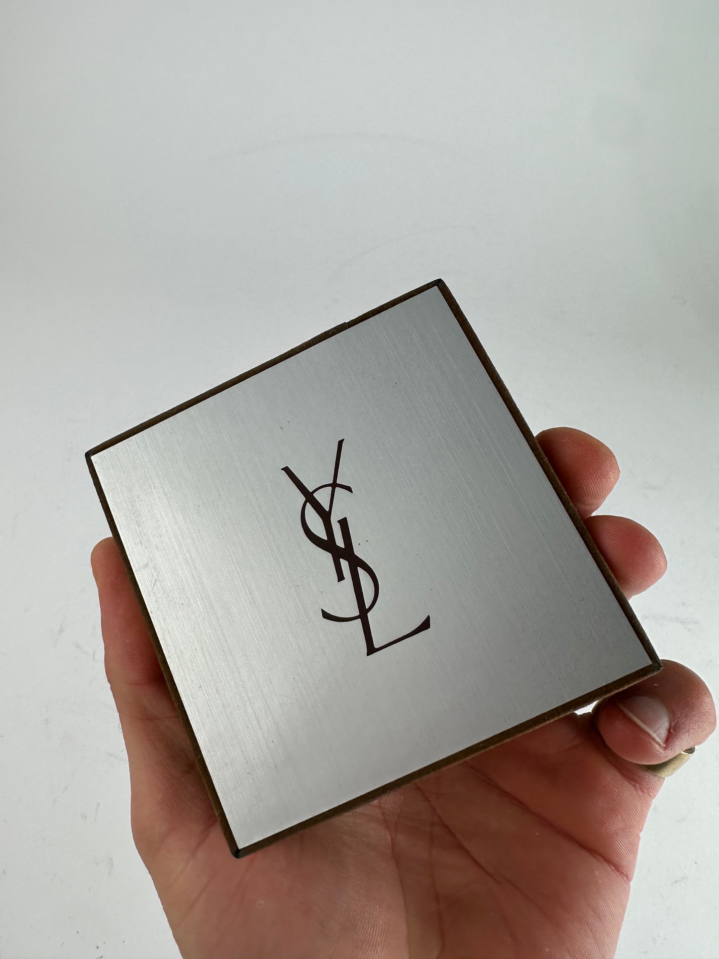 Vintage Yves Saint Laurent Cufflinks Tie Clamp set Silver