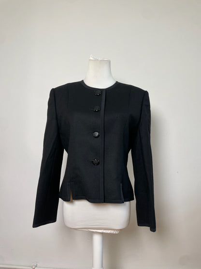Vintage Givenchy Wool Blazer Set Black M