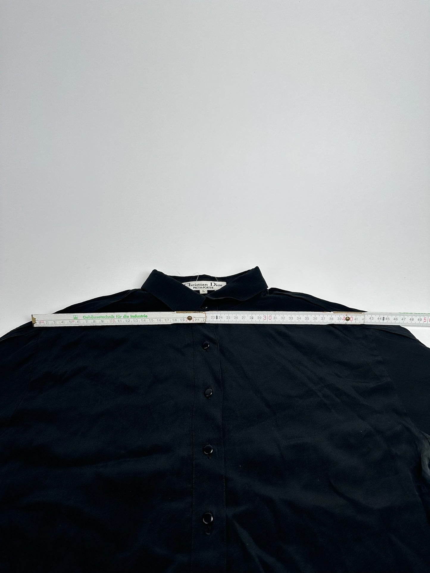 Vintage Dior Silk Shirt Black M