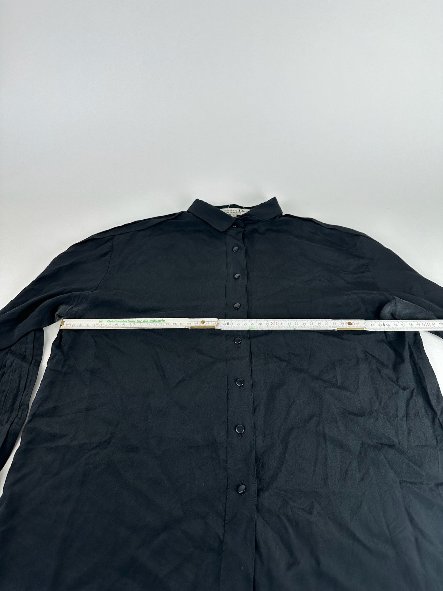 Vintage Dior Silk Shirt Black M