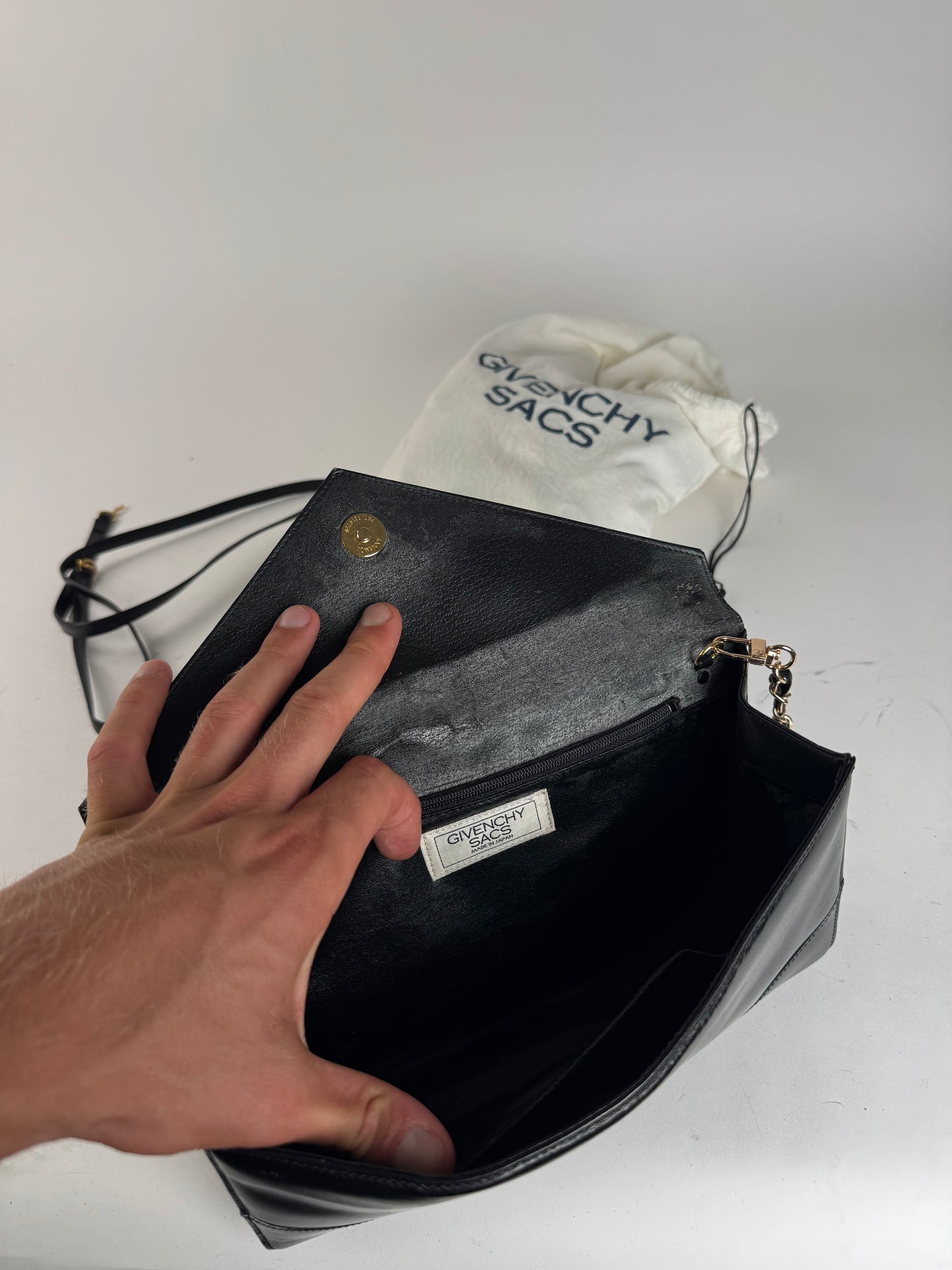 Sac vintage Givenchy 4G en cuir noir