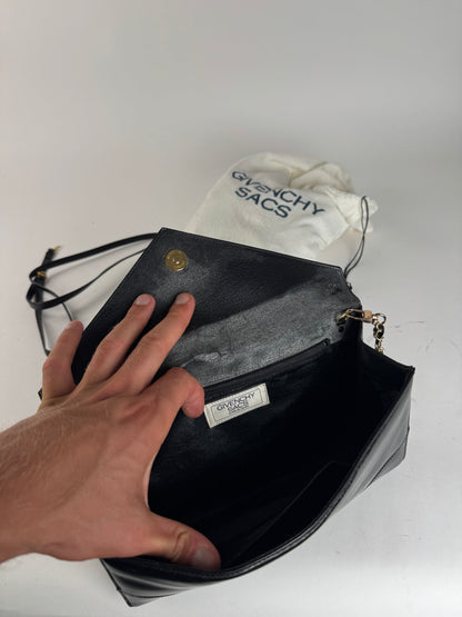 Sac vintage Givenchy 4G en cuir noir