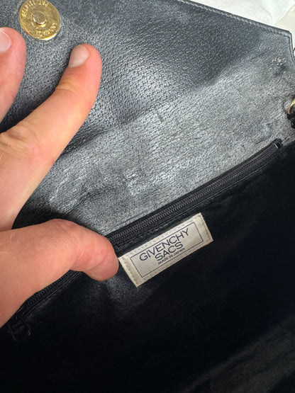 Sac vintage Givenchy 4G en cuir noir