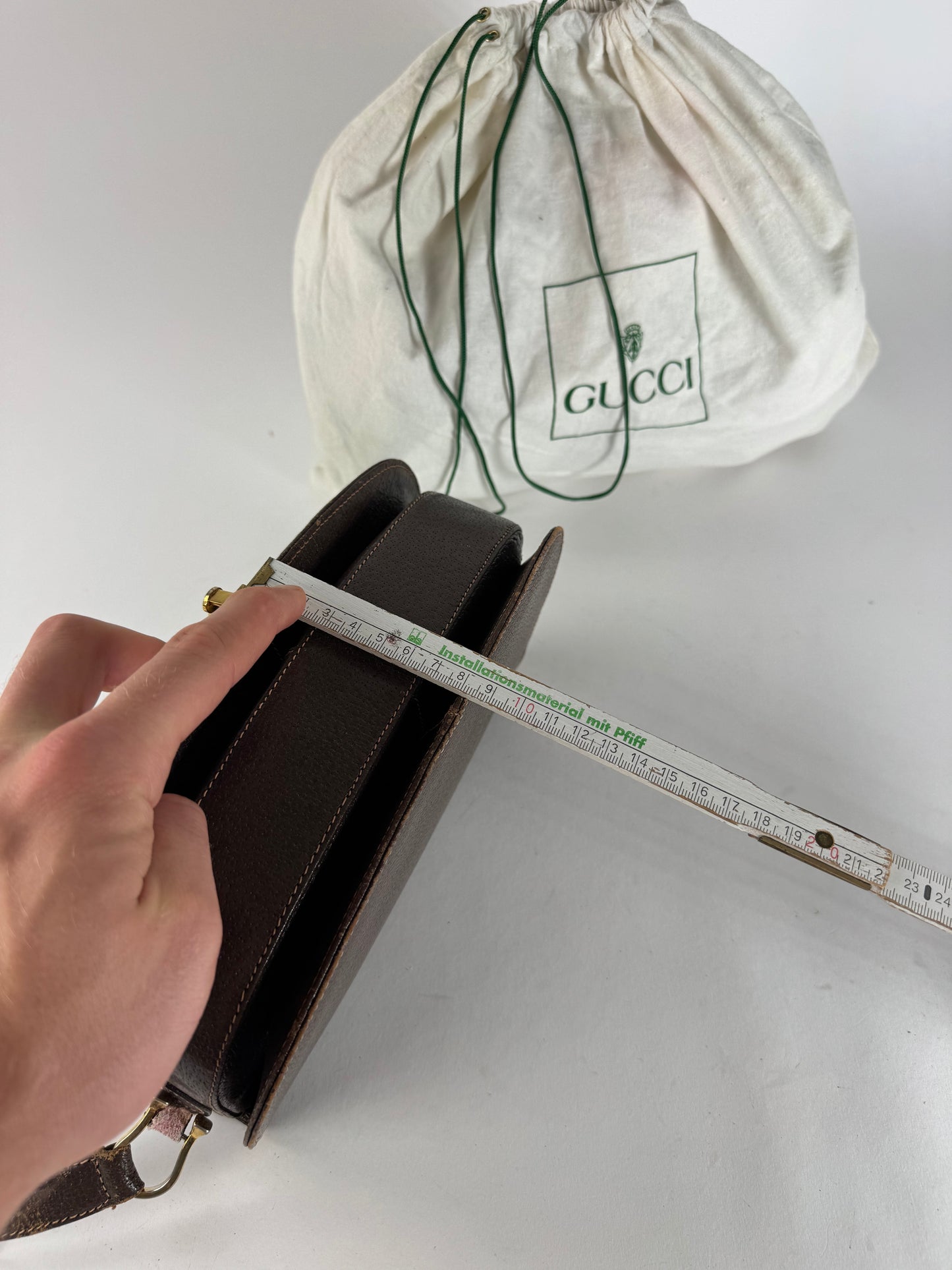 Vintage Gucci Leather Horsebit Shoulder / Crossbody Bag Brown