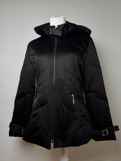 Vintage Courreges Puffer Leather Jacket 38/M black