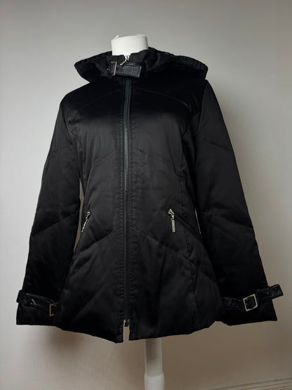 Vintage Courreges Puffer Leather Jacket 38/M black