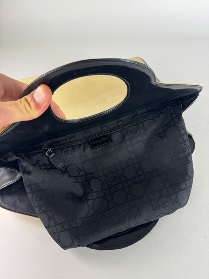 Vintage Dior Patent Leather Handbag Black White