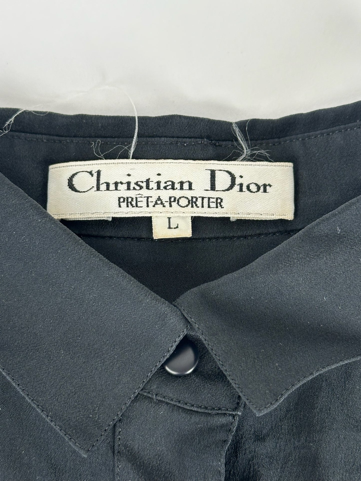 Vintage Dior Silk Shirt Black M