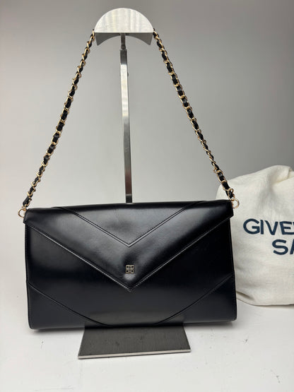 Sac vintage Givenchy 4G en cuir noir