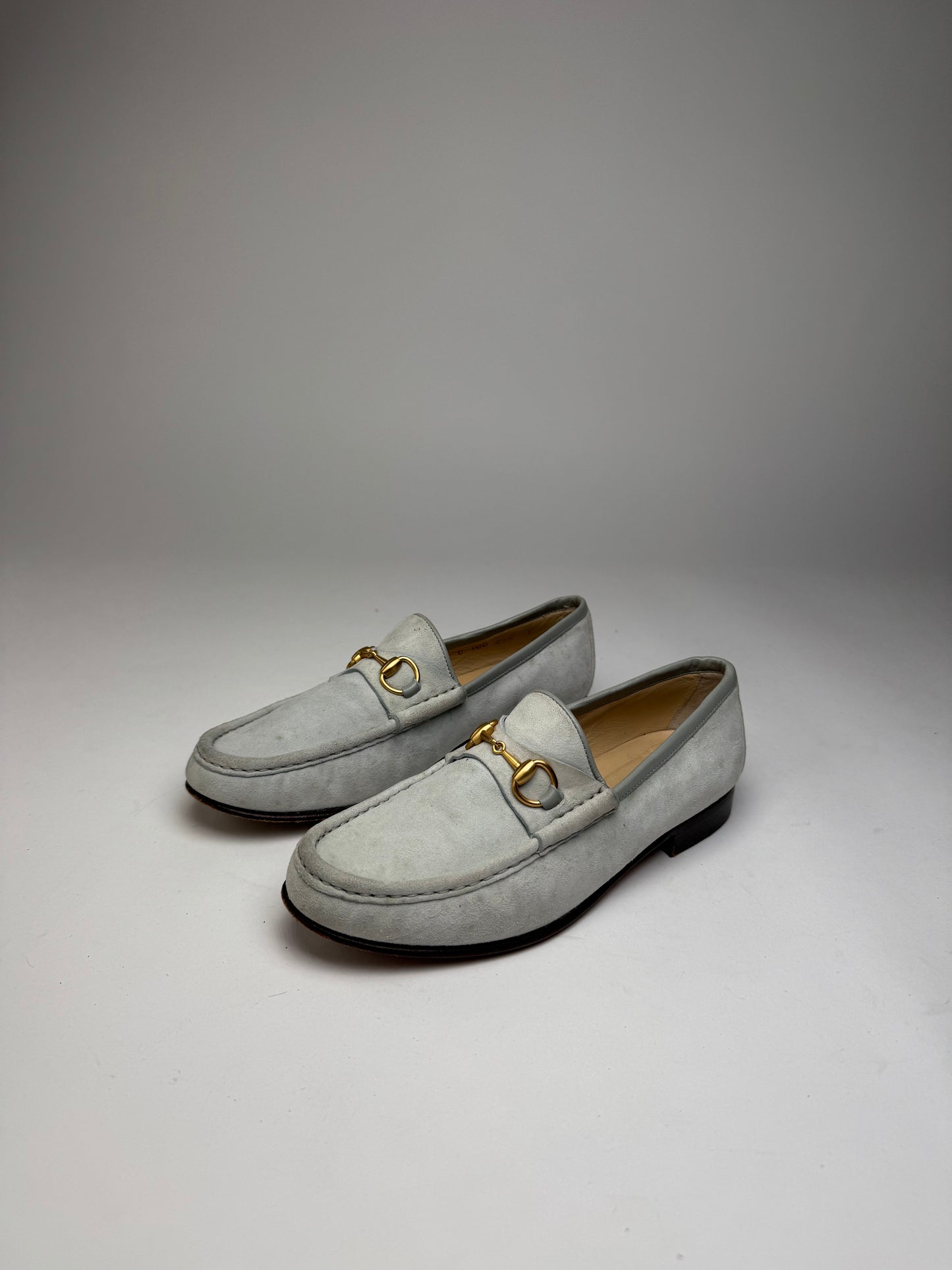 Vintage Gucci Suede Horsebit Loafer Light Blue 36,5C