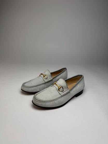 Vintage Gucci Suede Horsebit Loafer Light Blue 36,5C