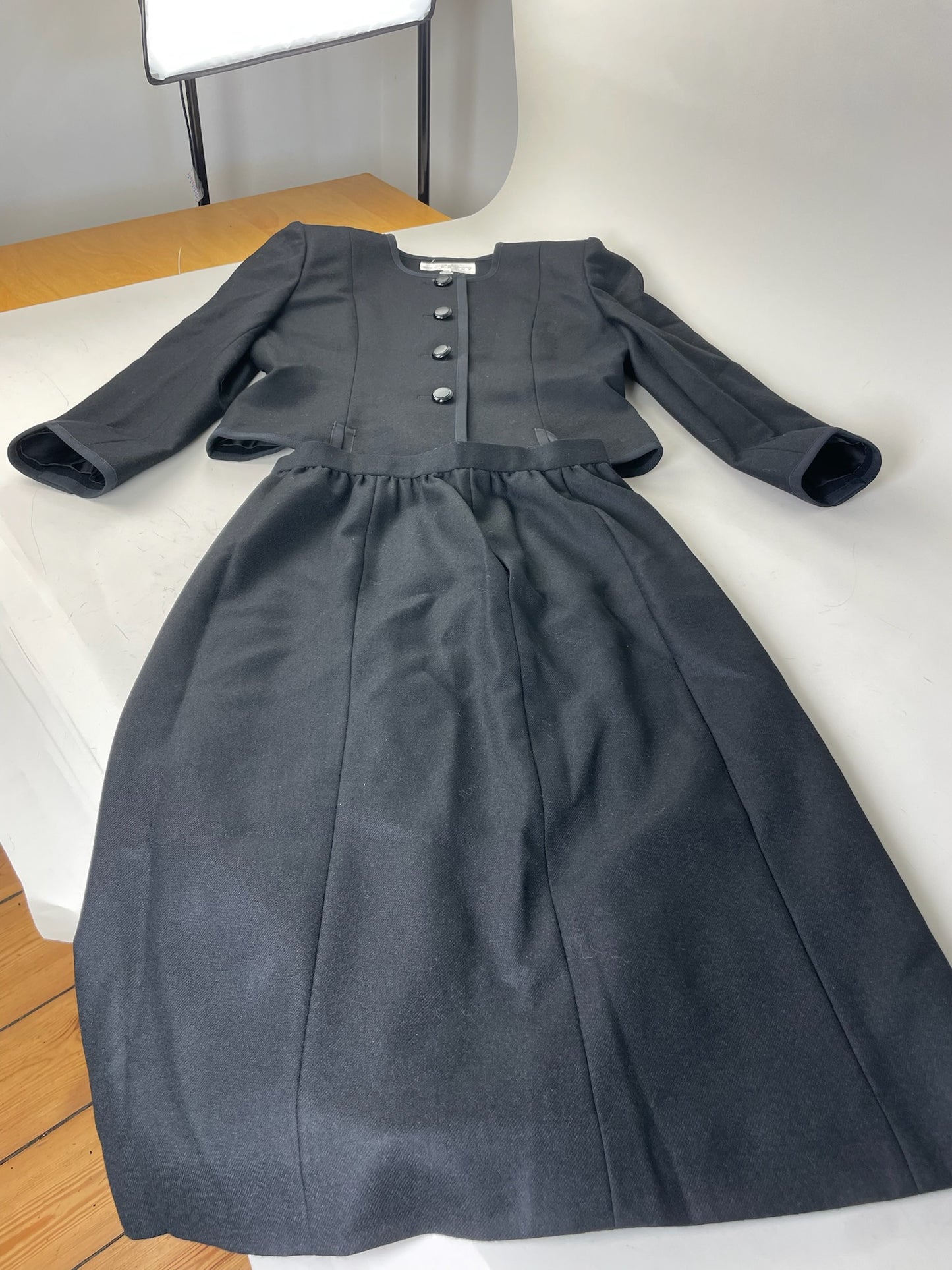 Vintage Givenchy Wool Blazer Set Black M