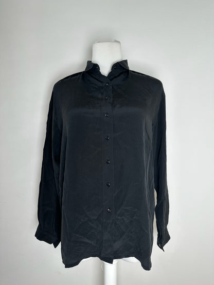 Vintage Dior Silk Shirt Black M