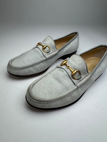 Vintage Gucci Suede Horsebit Loafer Light Blue 36,5C