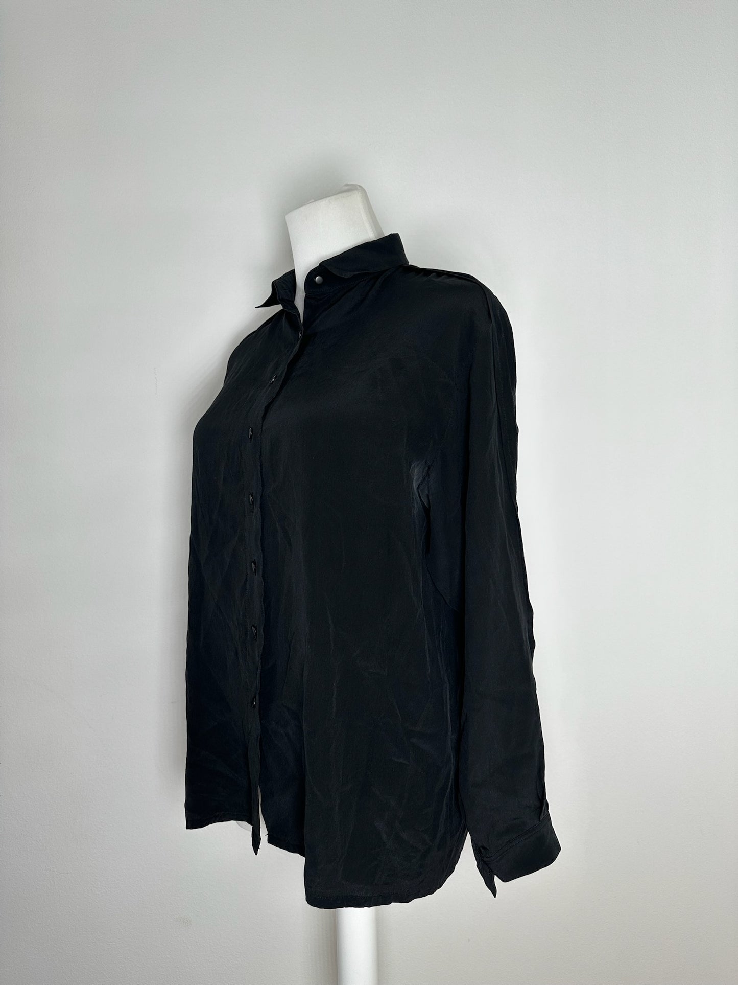 Vintage Dior Silk Shirt Black M