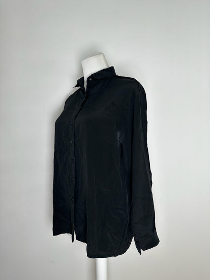 Vintage Dior Silk Shirt Black M
