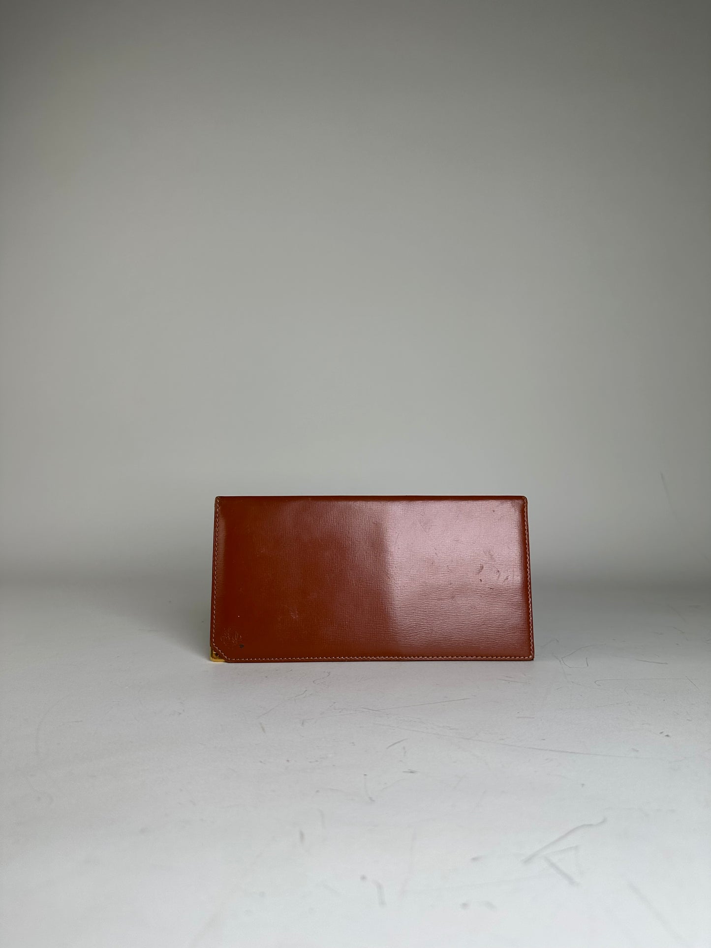 Vintage Yves Saint Laurent Smooth Leather Wallet Brown Gold