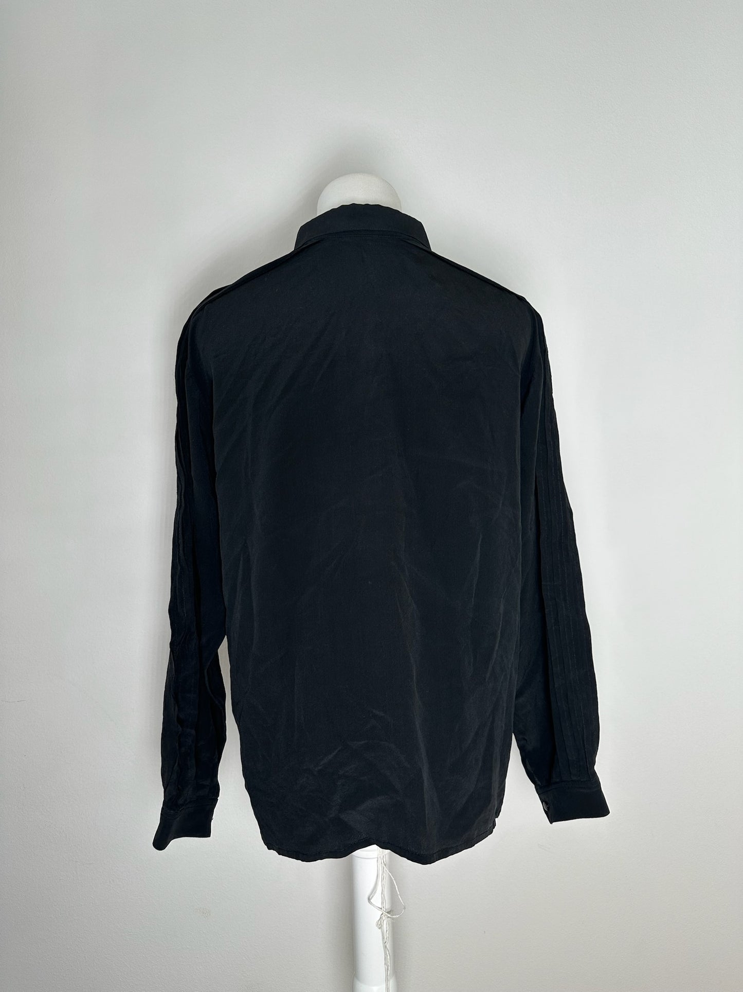 Vintage Dior Silk Shirt Black M