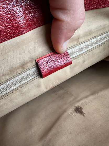 Vintage Gucci Jackie Pigskin Leather Shoulder Bag Red