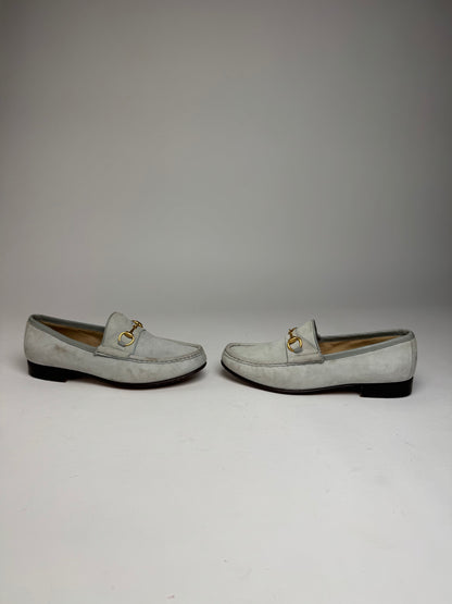 Vintage Gucci Suede Horsebit Loafer Light Blue 36,5C