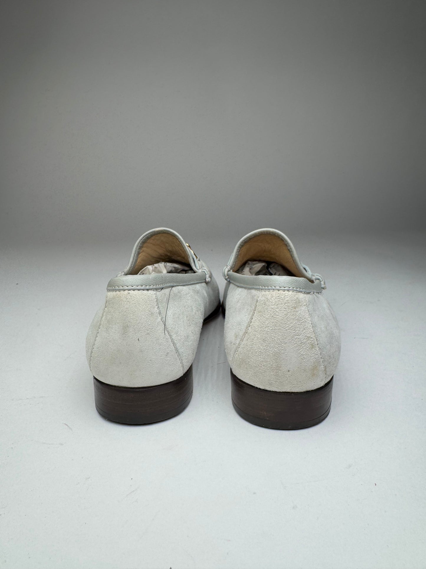 Vintage Gucci Suede Horsebit Loafer Light Blue 36,5C