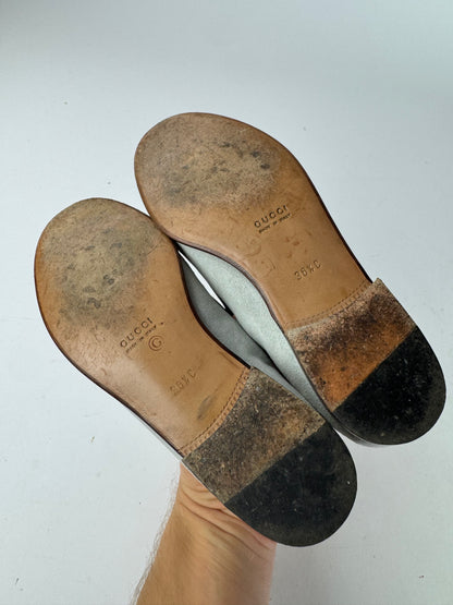 Vintage Gucci Suede Horsebit Loafer Light Blue 36,5C