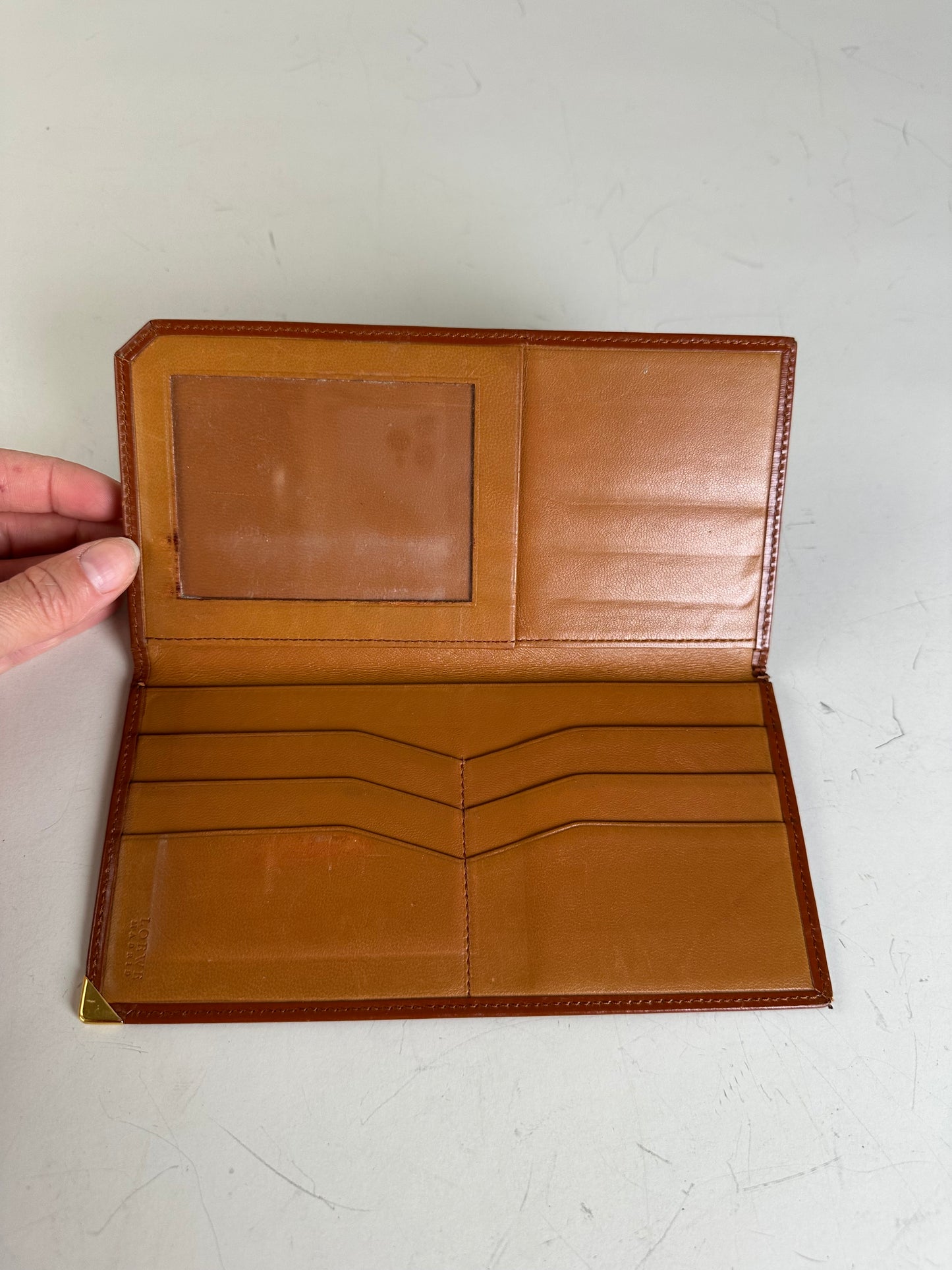 Vintage Yves Saint Laurent Smooth Leather Wallet Brown Gold