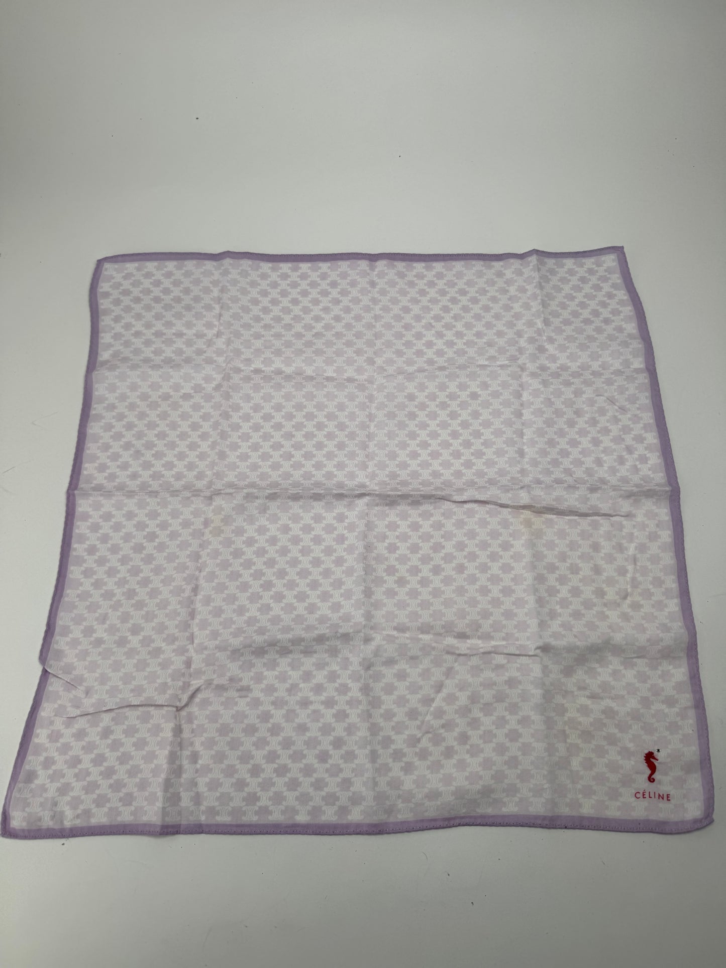 Vintage Celine Paris Monogram Scarf beige purple