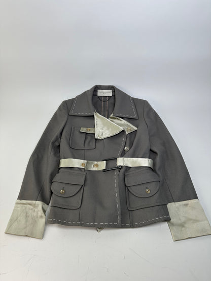 Vintage Stella McCartney Wool Satin Blazer Grey Silver M