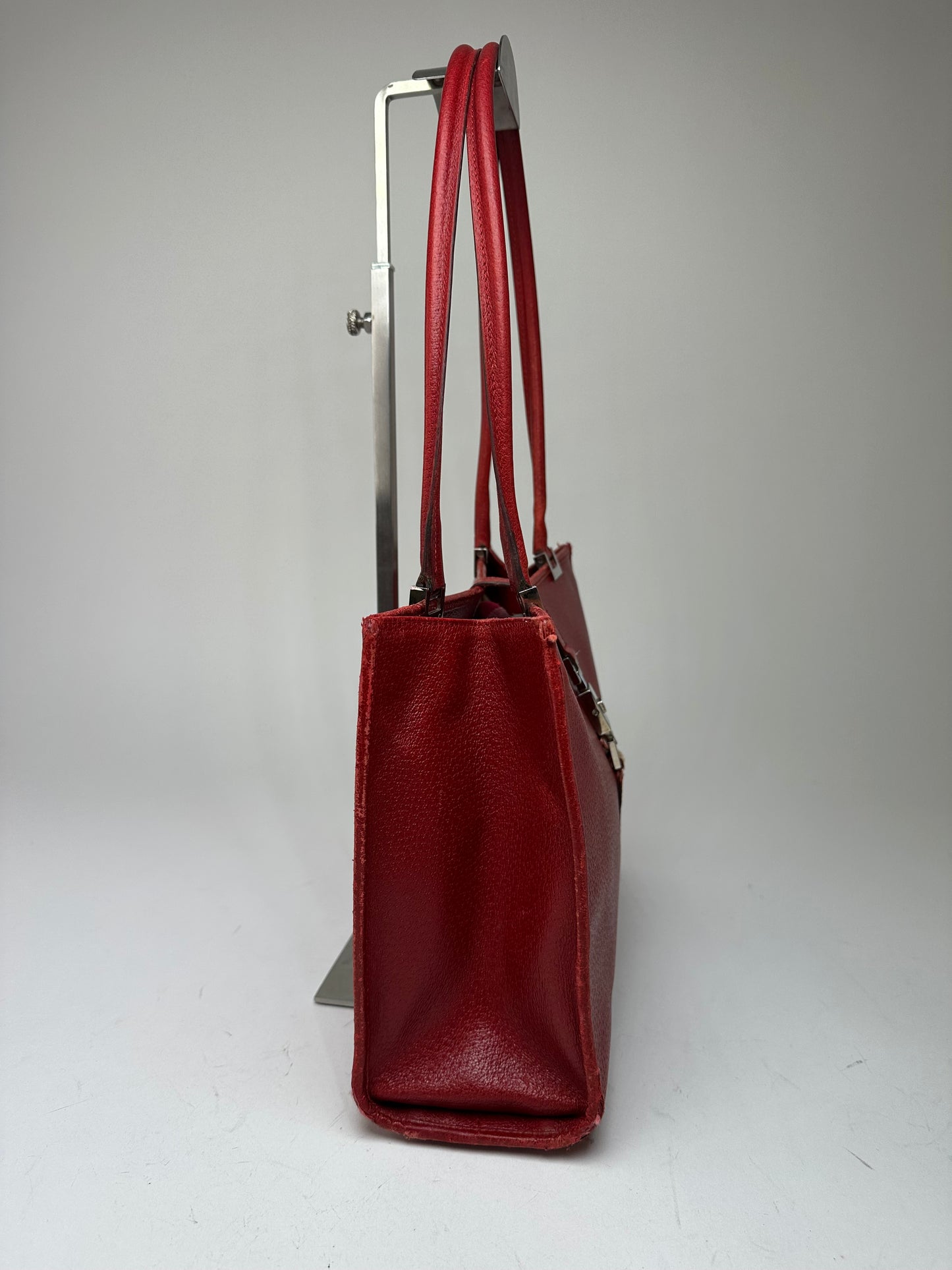 Vintage Gucci Jackie Pigskin Leather Shoulder Bag Red